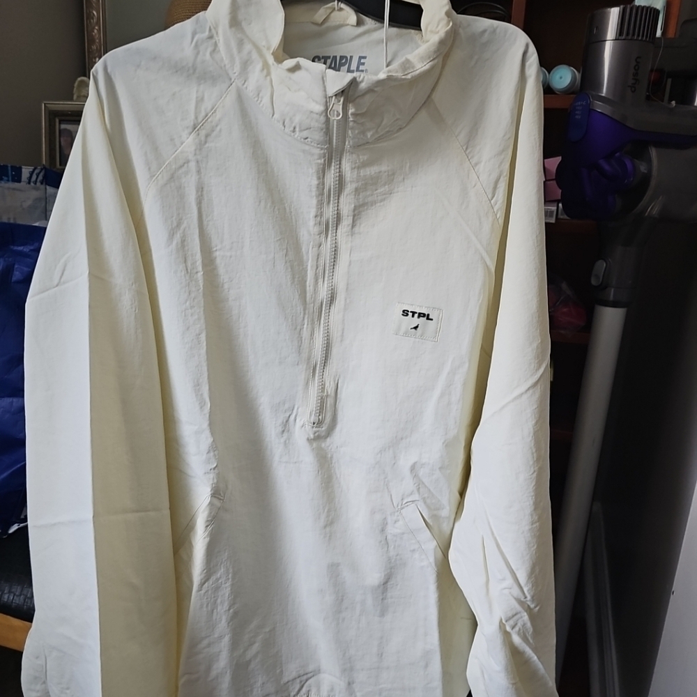 Jeff Staple Large Cream Half-Zip Pullover Windbreaker New